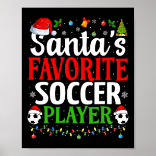 Poster Père Noël Joueur de football favori Xmas Funny Noë