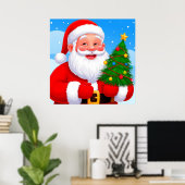 Poster Père Noël joyeux (Bureau à domicile)