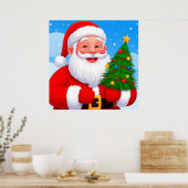 Poster Père Noël joyeux (Cuisine)