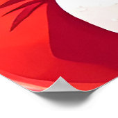 Poster Père Noël joyeux tenant un Sucre de canne (Coin)