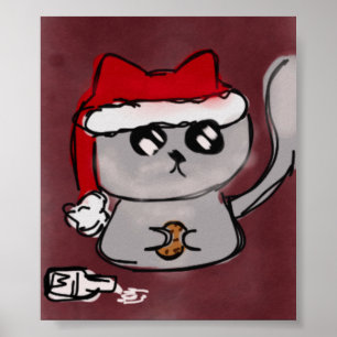 Poster Père Noël Kitty