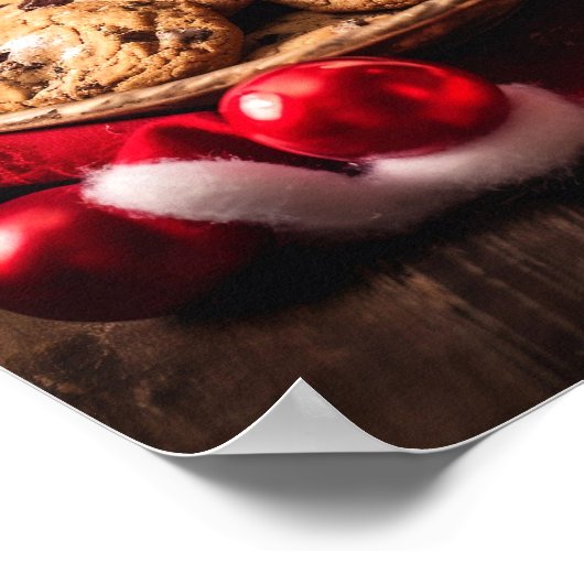 Poster Père Noël Lait et cookies (Coin)