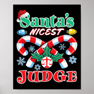 Poster Père Noël le juge le plus gentil Funny Noël coquin