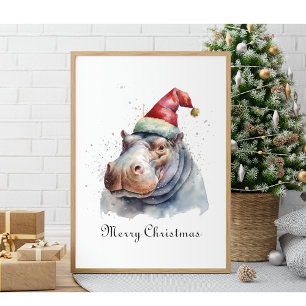 Poster Père Noël Little Hippo, coutume