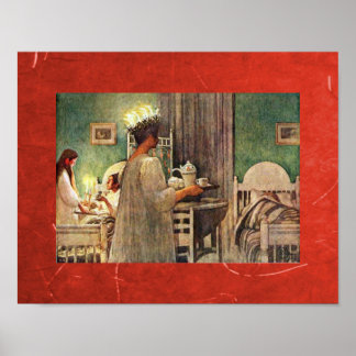 Poster Père Noël Lucia Vacances d'hiver scandinaves