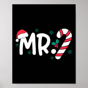 Poster Père Noël M. Et Mme Sucre de canne Couples Corresp