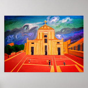 Poster Père Noël Maria Degli Angeli Italie Acrylique