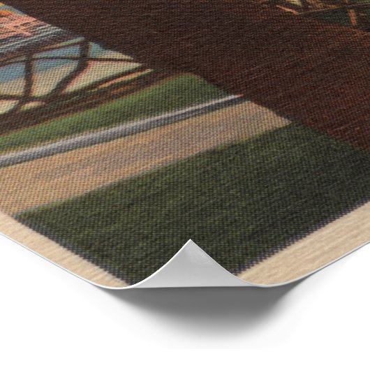 Poster Père Noël Monica, CA - Yacht Harbour et Sunset Vie (Coin)