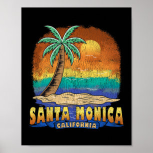 Poster Père Noël Monica California Vintage Souveni désorg