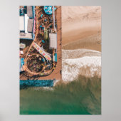 POSTER PÈRE NOËL MONICA PIER, CALIFORNIE - VUE AÉRIENNE (Devant)