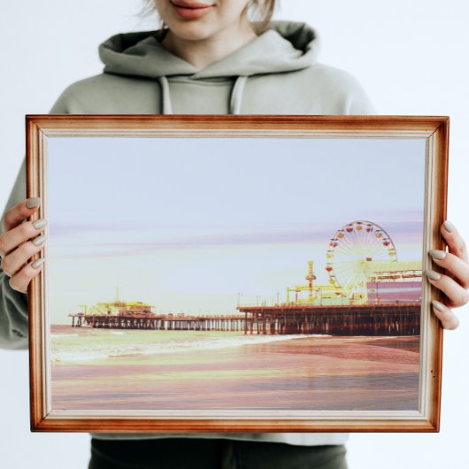 Poster Père Noël Monica Pier Sunrise