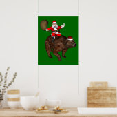 Poster Père Noël Monte Un Ours (Cuisine)