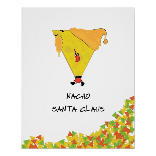 Poster Père Noël Nacho avec chips (Devant)