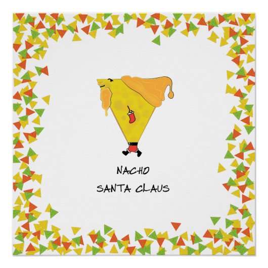 Poster Père Noël Nacho avec des Chips (Devant)