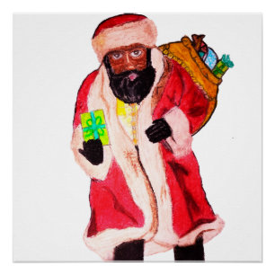 POSTER PÈRE NOËL NOIR