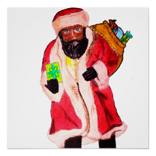 POSTER PÈRE NOËL NOIR (Devant)
