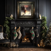 Poster Père Noël Noir Rouge Velvet Elégance