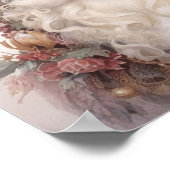 Poster Père Noël noire entourée d'une nature rose douce (Coin)