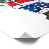 Poster Père Noël patriotique Noël américain 4 juillet San (Coin)