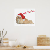Poster Père Noël Pekingese (Cuisine)