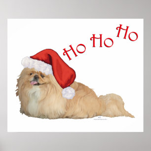 Poster Père Noël Pekingese