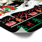 Poster Père Noël Poodle équitation Cheval de Noël Sweater (Coin)