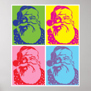 Poster Père Noël Pop art Joyeux Noël