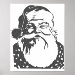 Poster Père Noël Pop art Joyeux Noël gris clair<br><div class="desc">Par demande populaire Eh bien,  enfin,  voici. Le noir et blanc (en fait 30% gris et blanc). Toutes les tailles. (si nécessaire,  utilisez le bouton zoom avant,  zoom arrière,  le texte personnalisé peut être ajouté)</div>