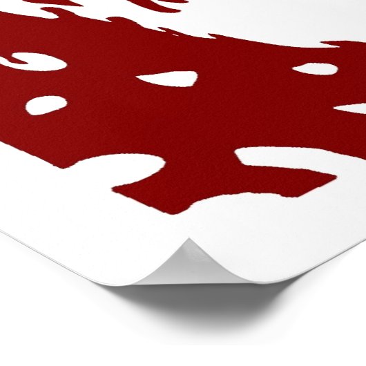 Poster Père Noël Pop art Joyeux Noël rouge (Coin)