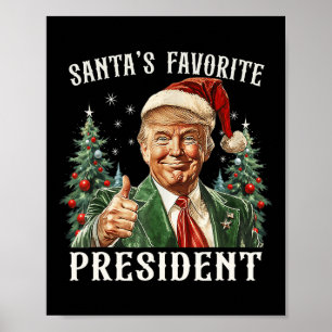 Poster Père Noël Président favori Funny Trump Noël X