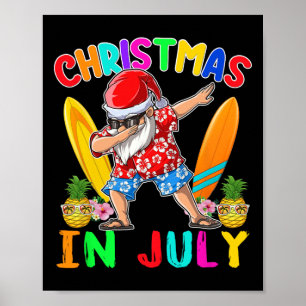 Poster Père Noël qui fait du Dabbing Noël en juillet garç