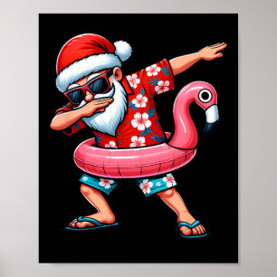 Poster Père Noël qui fait du Dabbing Noël en Juillet Hawa