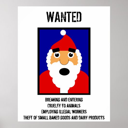 Poster Père Noël Recherché (Devant)
