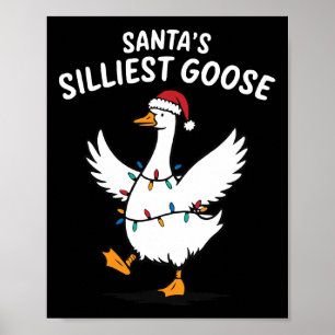 Poster Père Noël Rétro Oie la Plus Idiote de Noël Oie Idi