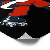 Poster Père Noël Roller Patinage amusant Patinage de Noël (Coin)