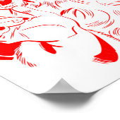 Poster Père Noël Rouge et Blanc Noël (Coin)