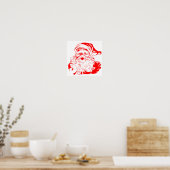 Poster Père Noël Rouge et Blanc Noël (Cuisine)