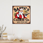 Poster "Père Noël’s Cookie Co." SIGNE VINTAGE (Cuisine)