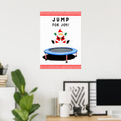 Poster Père Noël sautant sur un trampoline (Bureau à domicile)