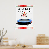 Poster Père Noël sautant sur un trampoline (Cuisine)