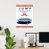 Poster Père Noël sautant sur un trampoline (Bureau à domicile)
