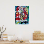 POSTER PÈRE NOËL & SAX, FÊTE DE NOËL (Cuisine)