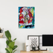 POSTER PÈRE NOËL & SAX, FÊTE DE NOËL (Bureau à domicile)