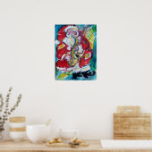 POSTER PÈRE NOËL & SAX, PARTI NOËL (Cuisine)