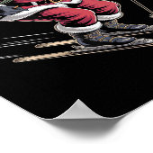 Poster Père Noël skiant des pentes enneigées (Coin)