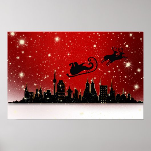 Poster Père Noël Sleigh (Devant)