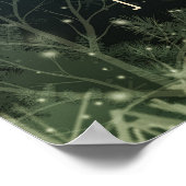 Poster Père Noël Sleigh Reindeer Papier d'affiche de Noël (Coin)