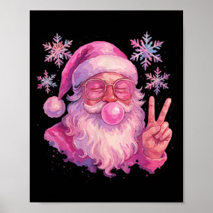 Poster Père Noël soufflant des bulles de chewing-gum Nk,