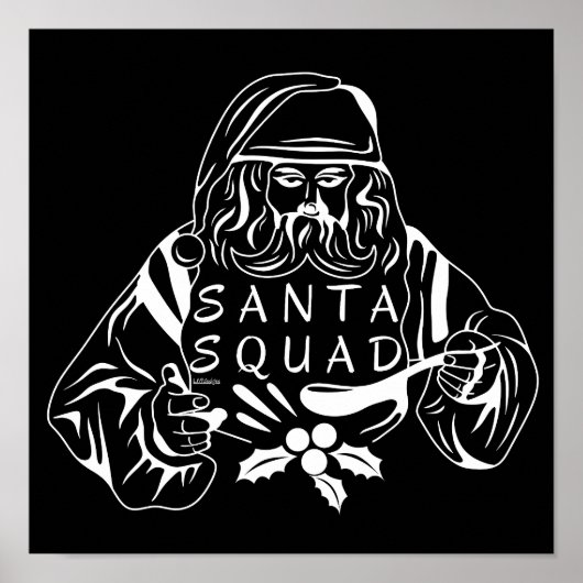 Poster PÈRE NOËL SQUAD drôle idée cadeau de Noël (Devant)