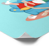 Poster Père Noël sur le canapé en pyjama (Coin)